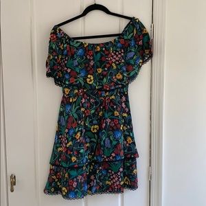 Alice & Olivia off the shoulder garden dress